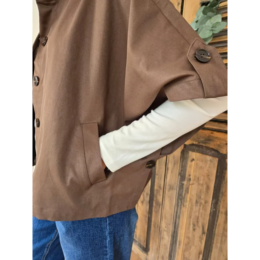 Veste Cape Angele choco col victorien