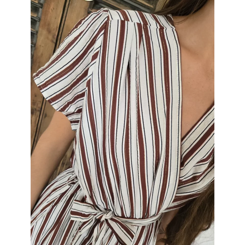 Robe longue Marion rayures choco
