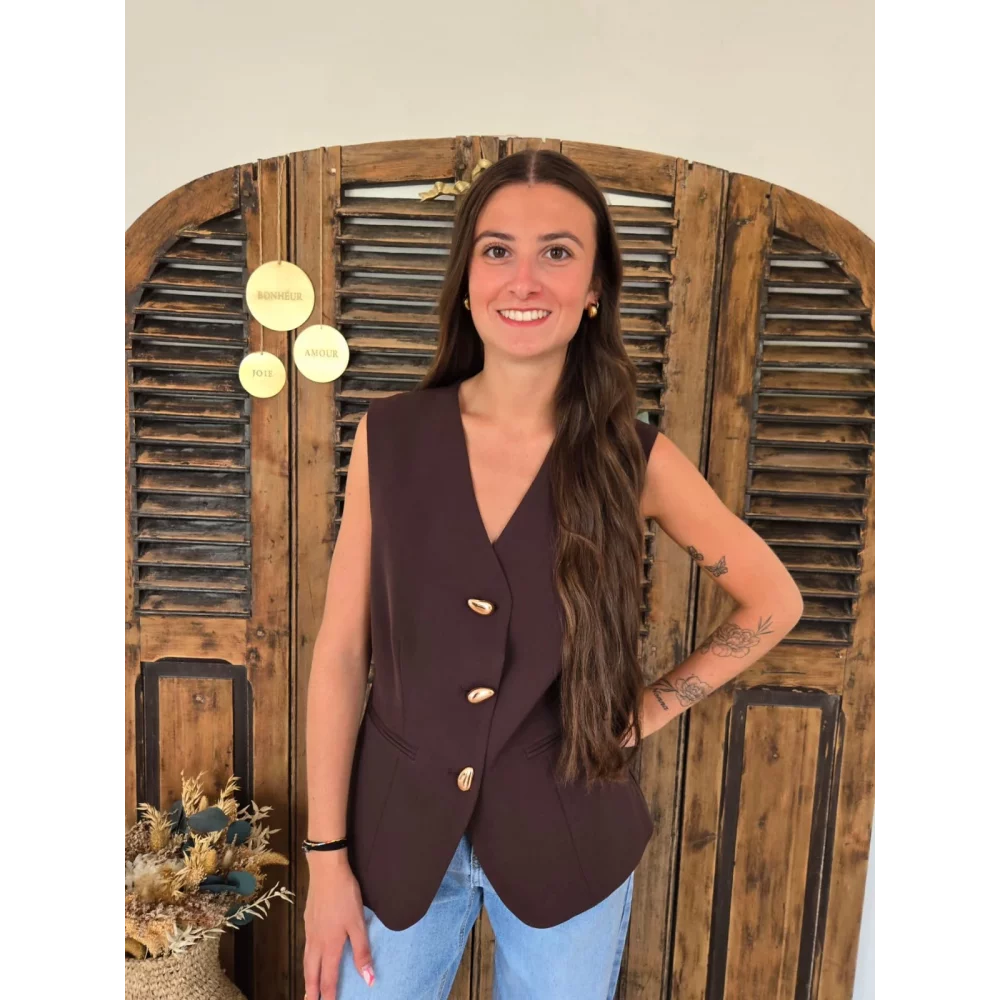 Gilet veste Camille choco