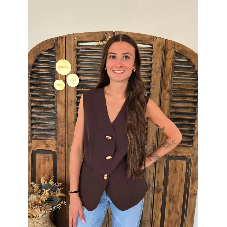 Gilet veste Camille choco