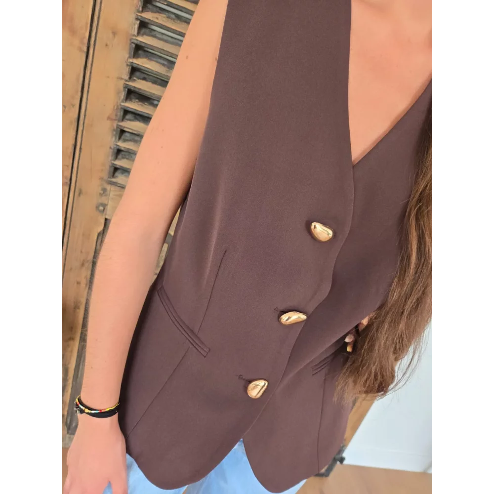 Gilet veste Camille choco