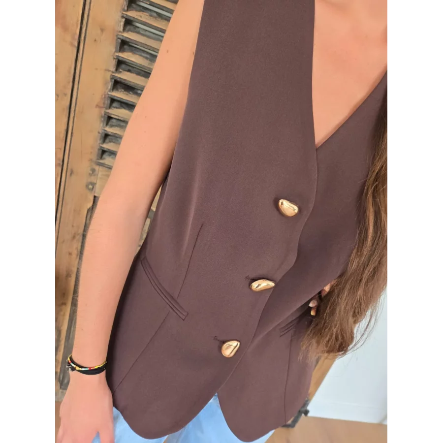 Gilet veste Camille choco