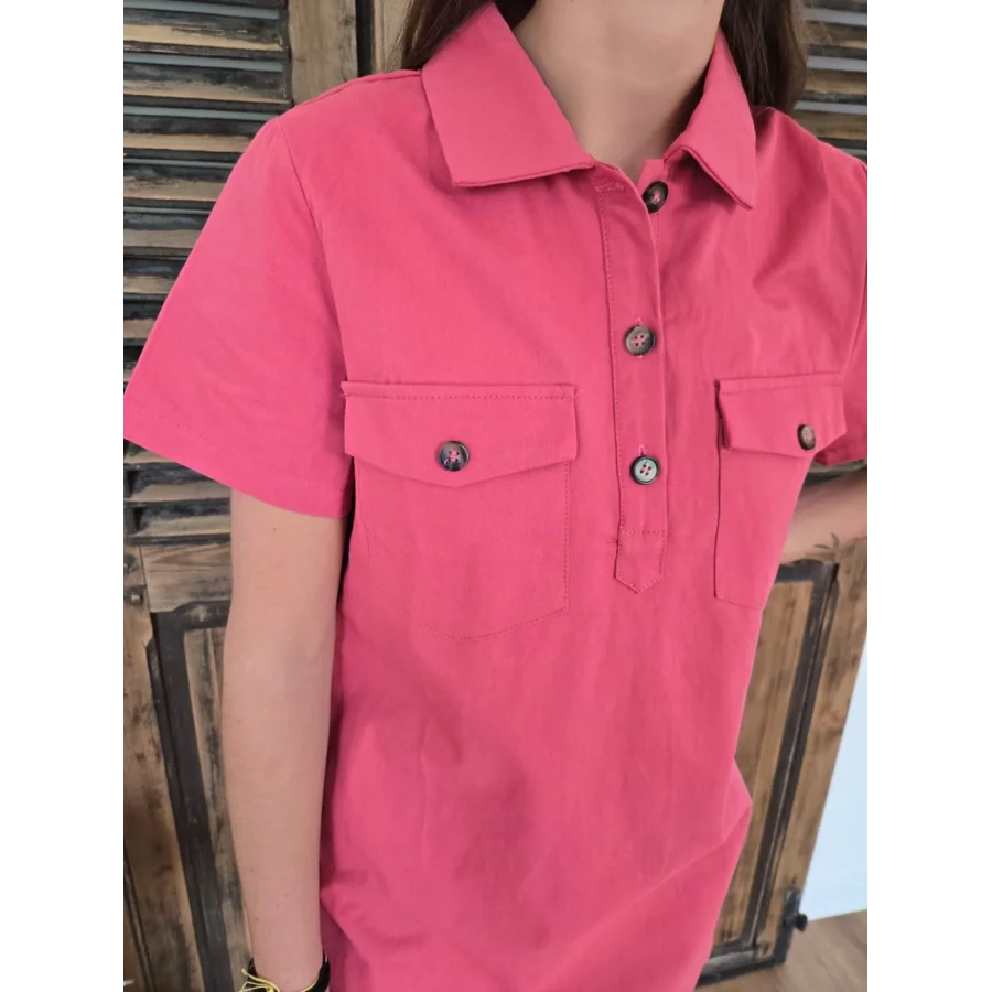 Robe chemise Meline terracotta