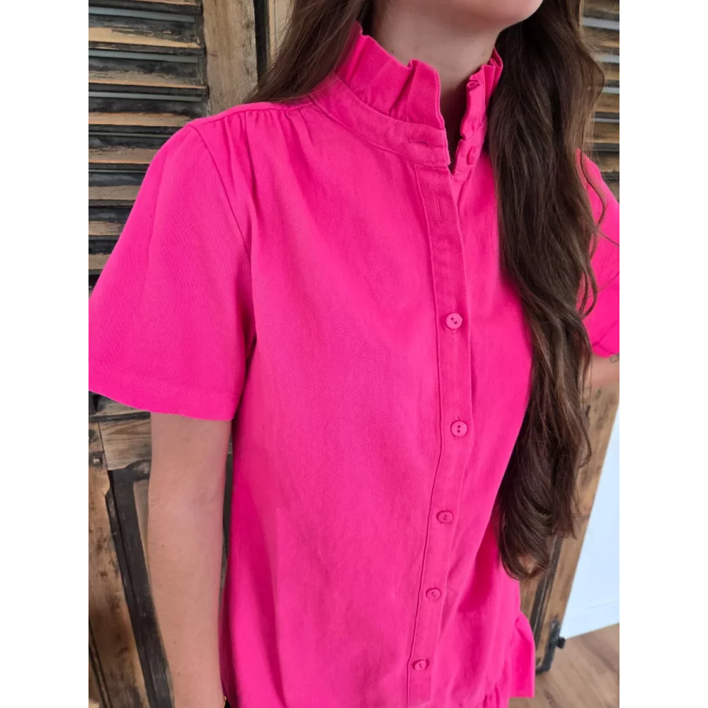 Robe Lise fuchsia col victorien