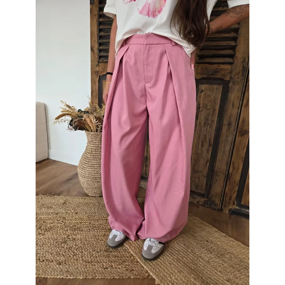 Pantalon tailleur Eugene rose