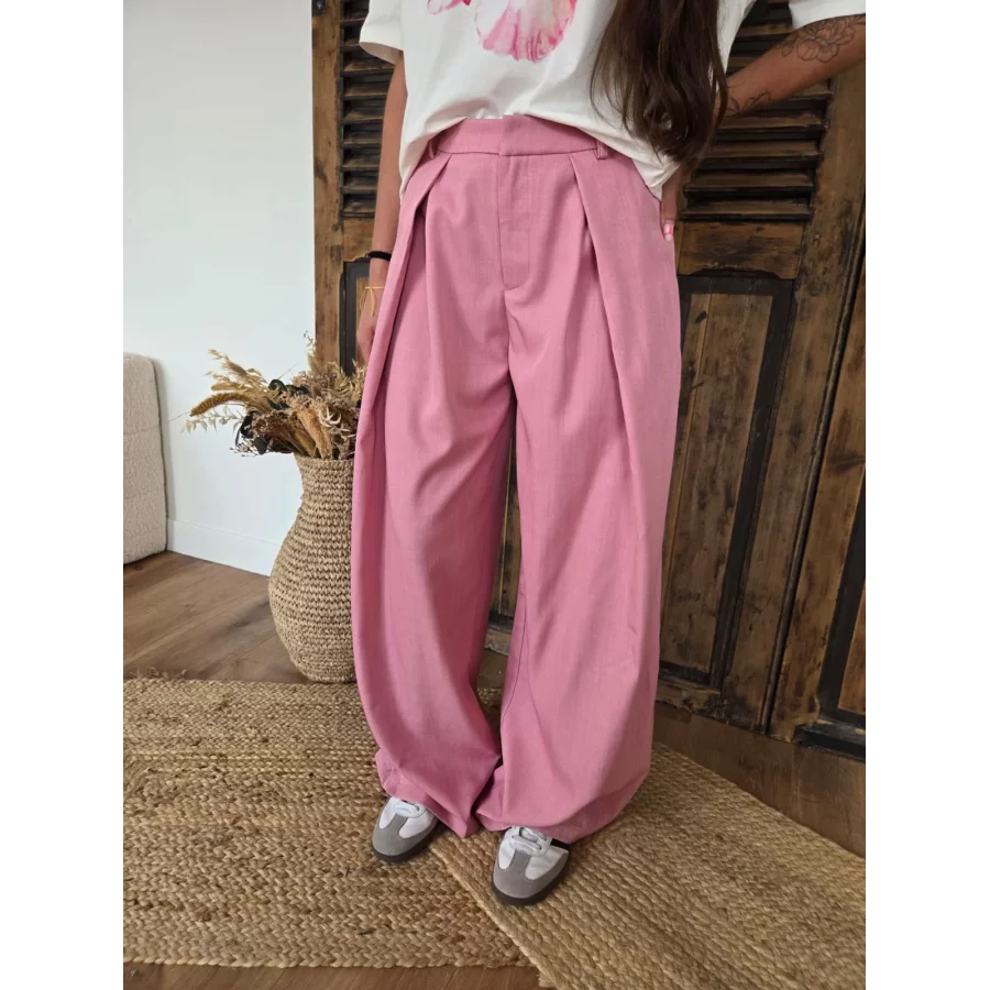 Pantalon tailleur Eugene rose
