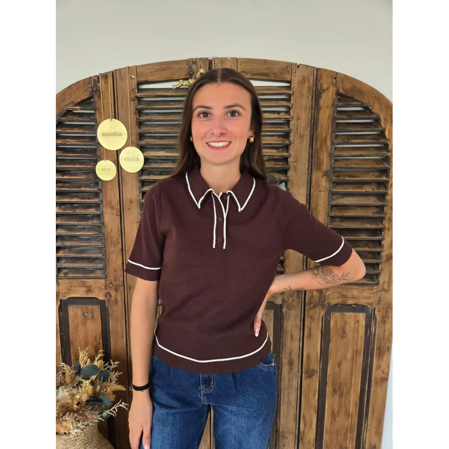 Polo Sam en maille choco