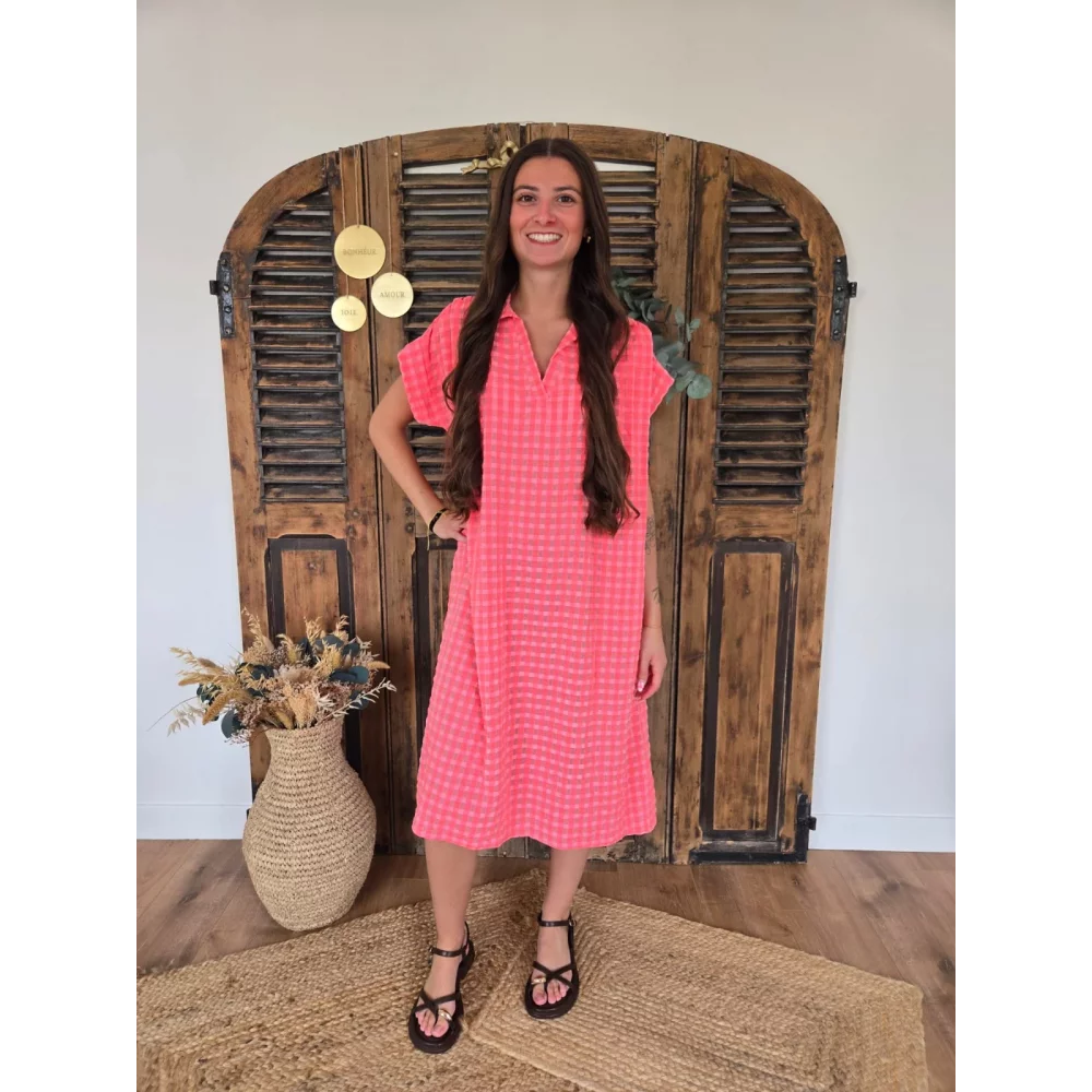 Robe Marie vichy corail
