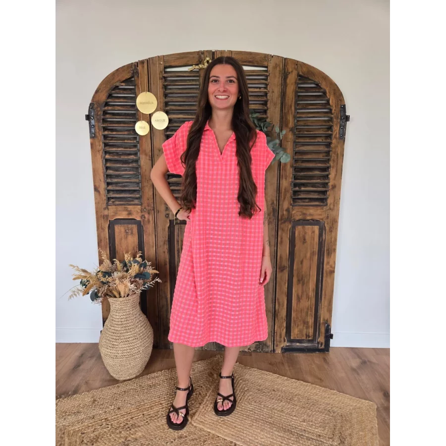 Robe Marie vichy corail
