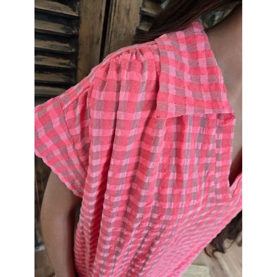 Robe Marie vichy corail