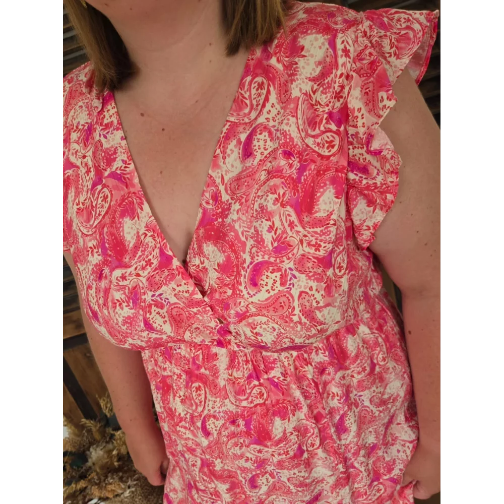 Robe longue Noelie cashmere fuchsia