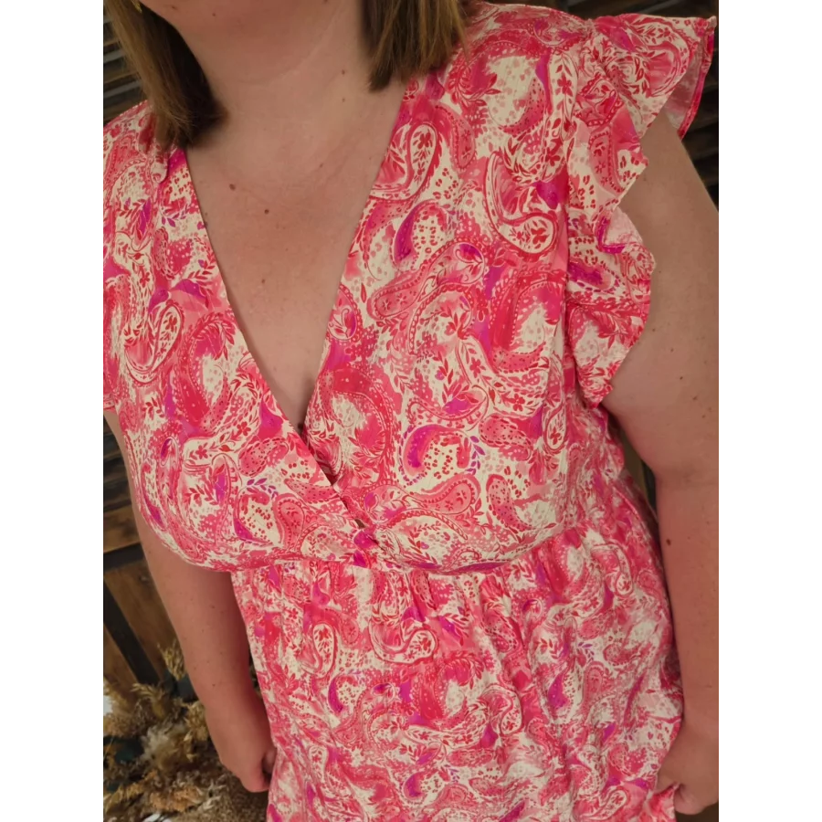 Robe longue Noelie cashmere fuchsia