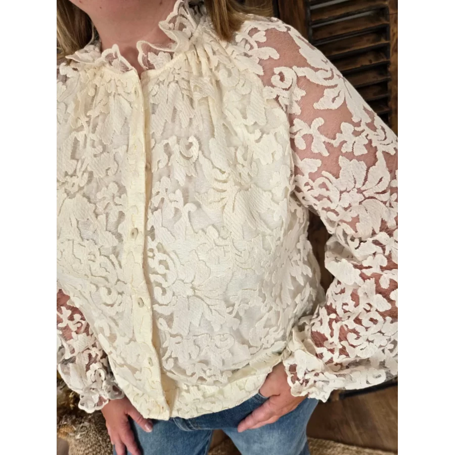 Chemise Alexandra dentelle beige