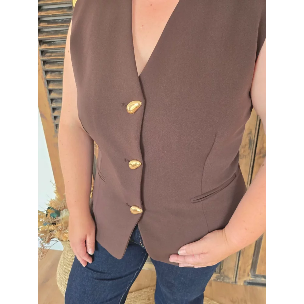 Gilet veste Camille choco