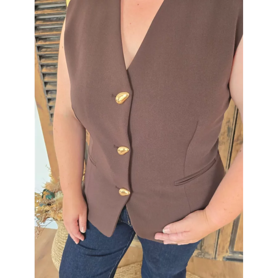 Gilet veste Camille choco