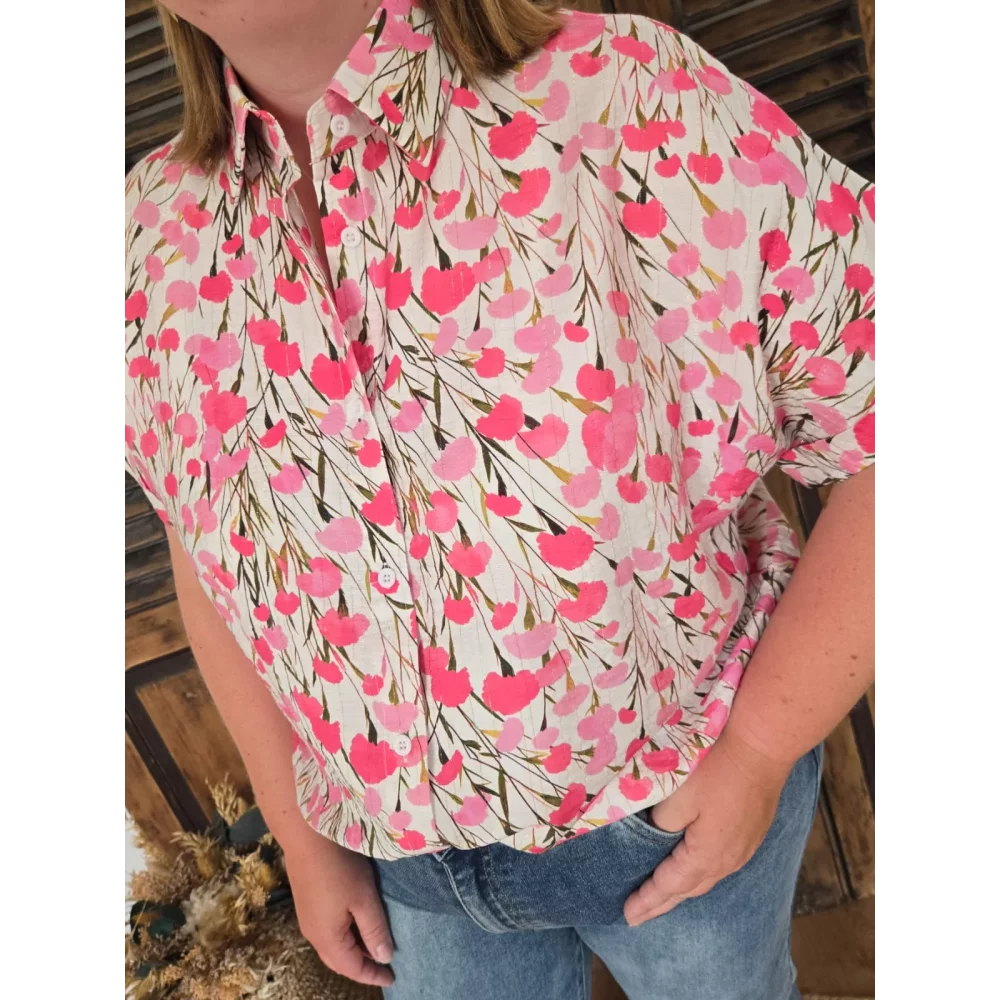 Chemise Ingrid coquelicot fuchsia