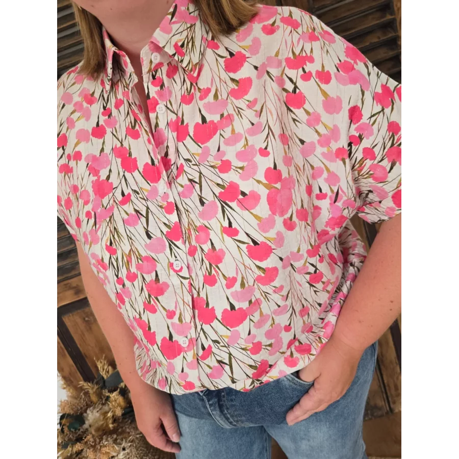 Chemise Ingrid coquelicot fuchsia