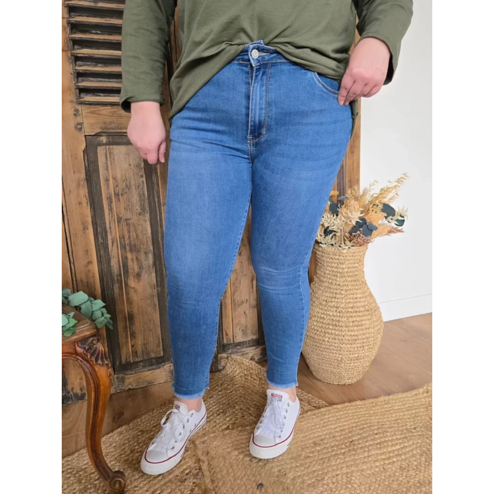 Jean slim Alain bord effile bleu jean