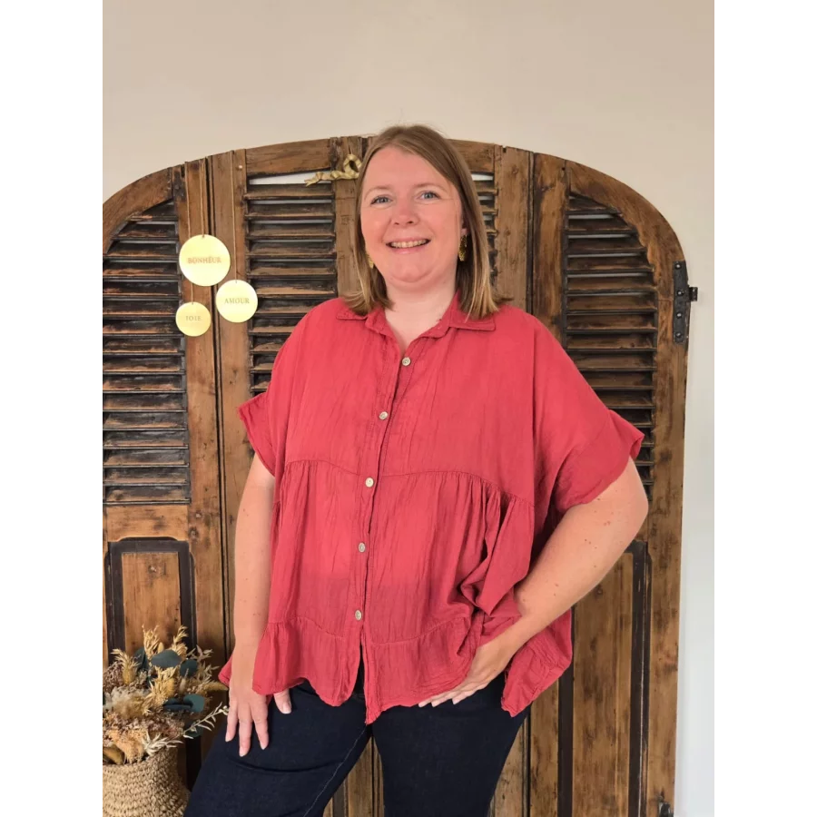 Chemise oversize Mireille terracotta
