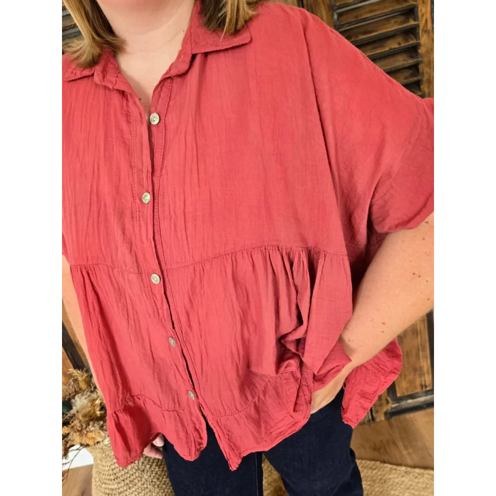 Chemise oversize Mireille terracotta