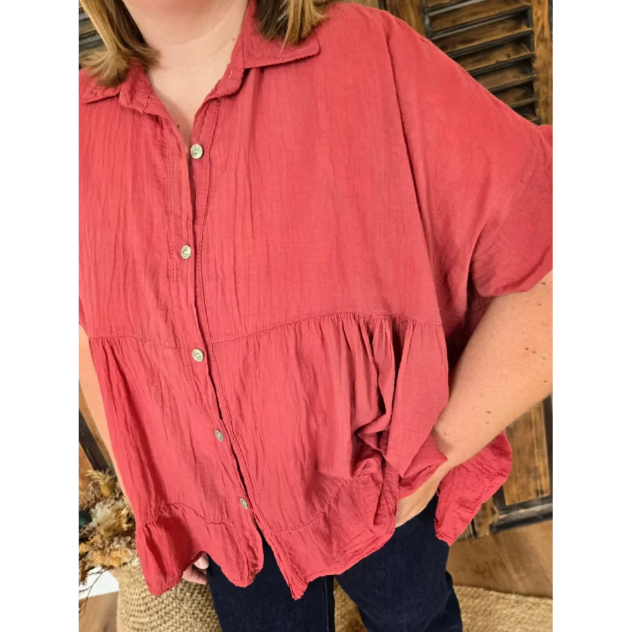 Chemise oversize Mireille terracotta
