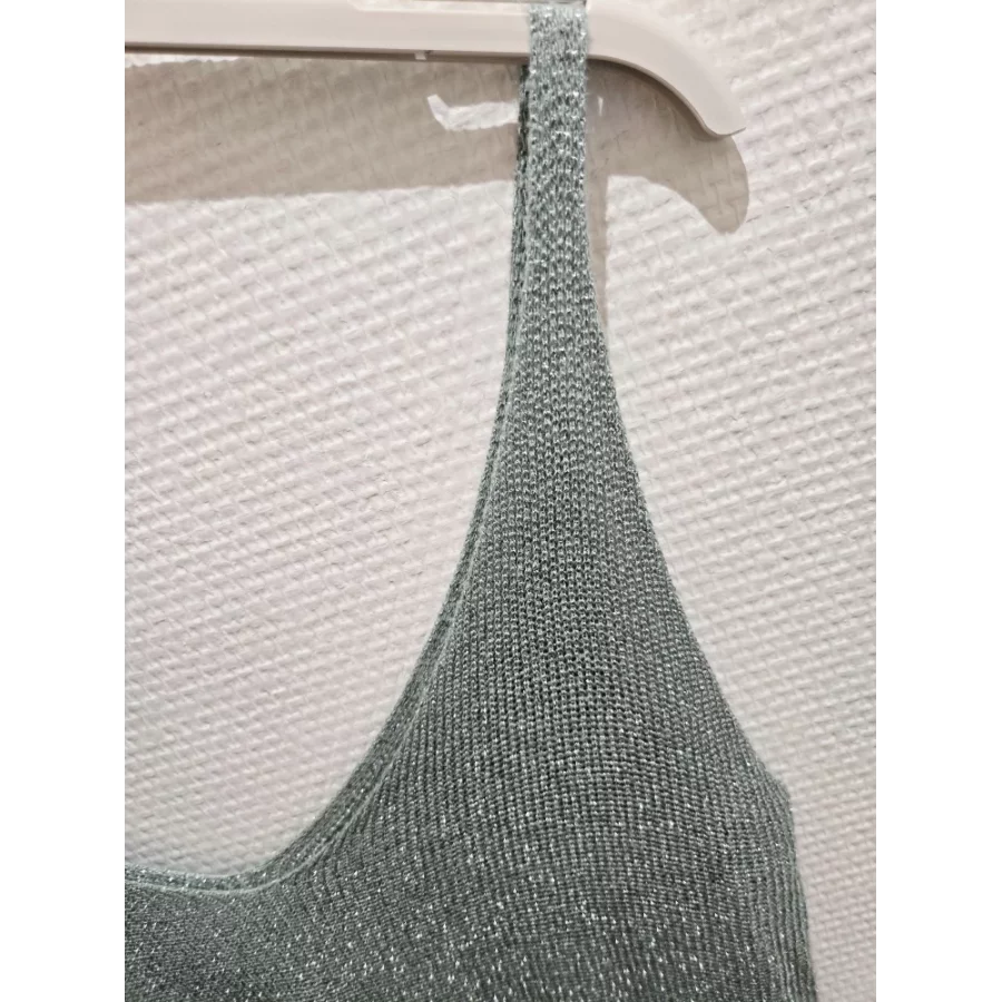 Debardeur Gabin maille lurex celadon