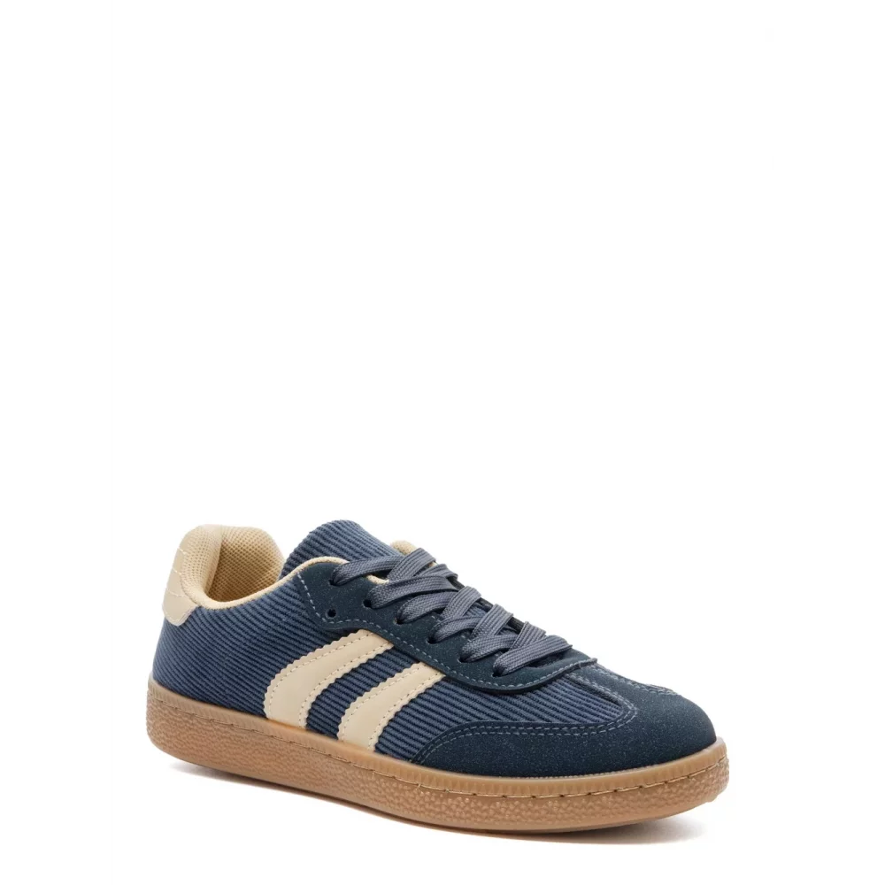 Baskets velours et suedine bleu petrole