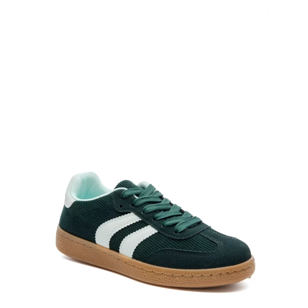 Baskets velours et suedine vert
