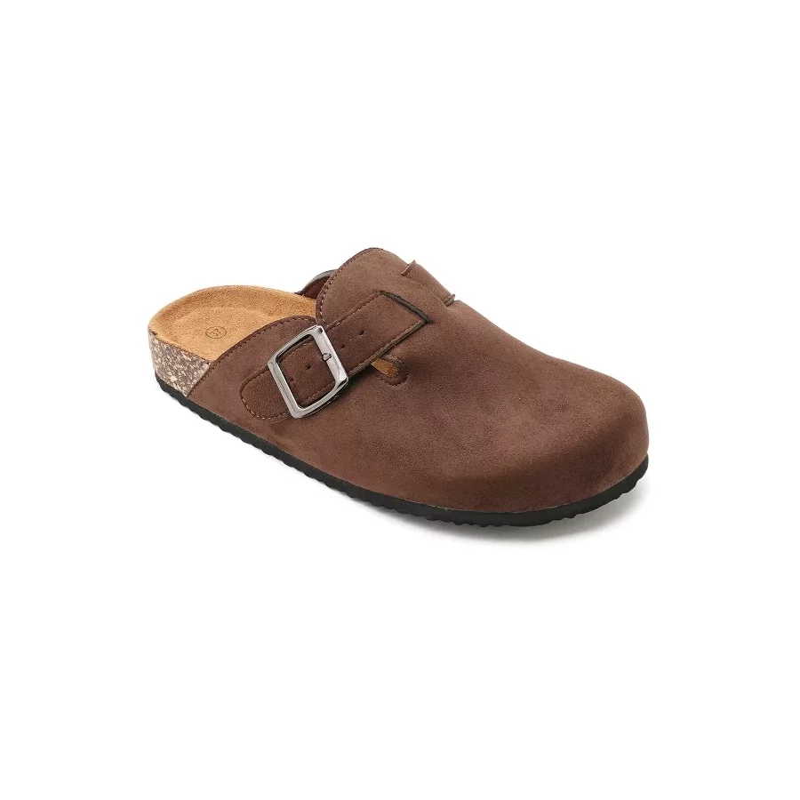 Mules suedine chocolat