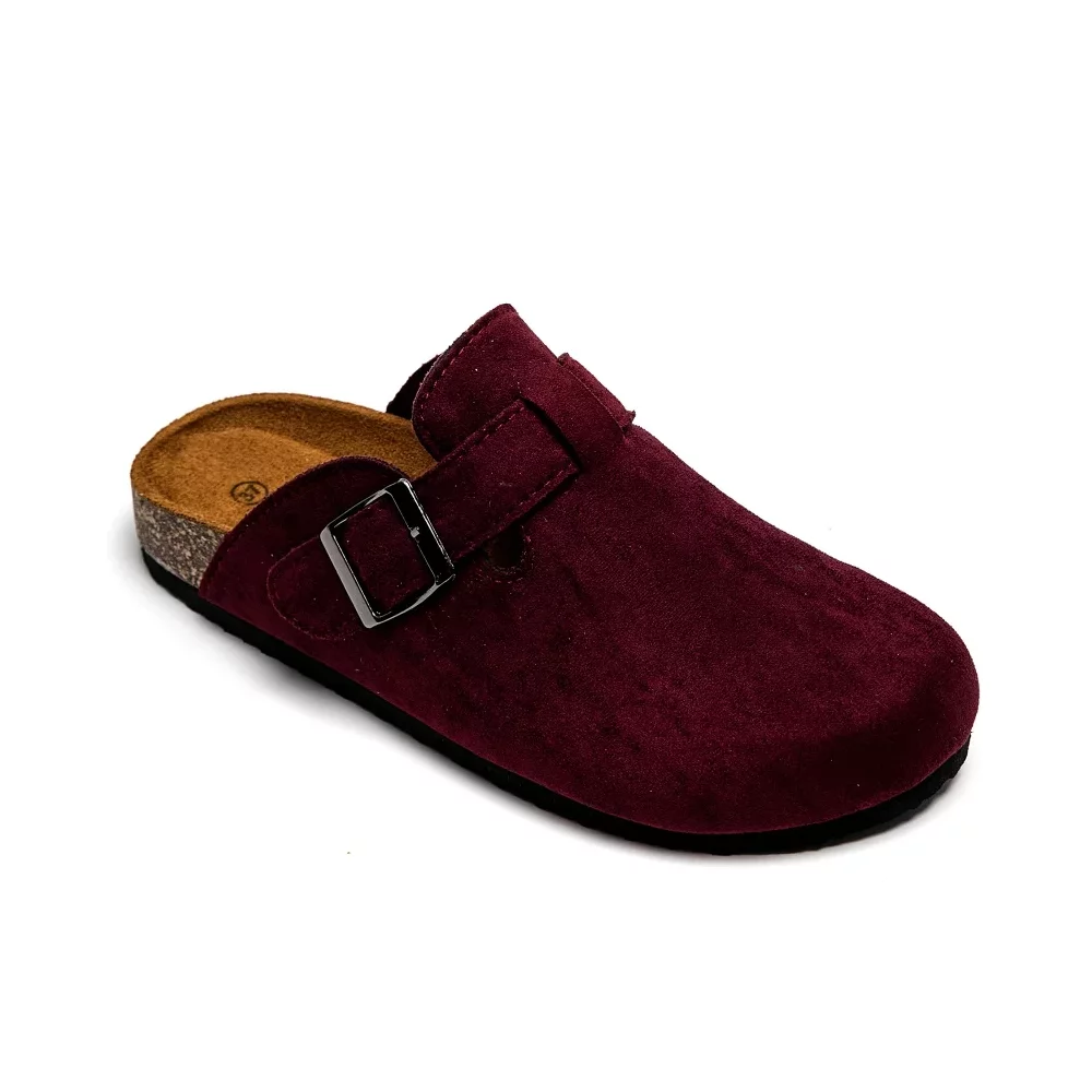 Mules suedine bordeaux