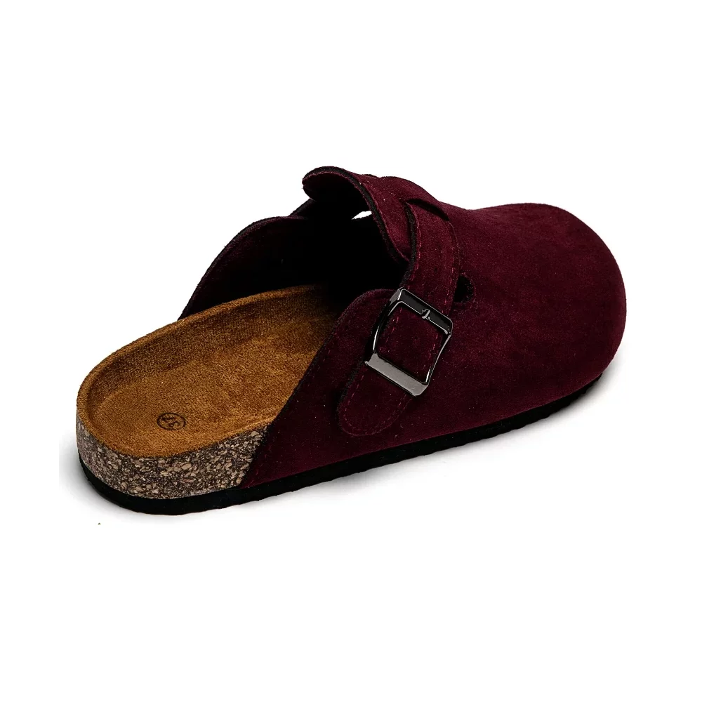 Mules suedine bordeaux