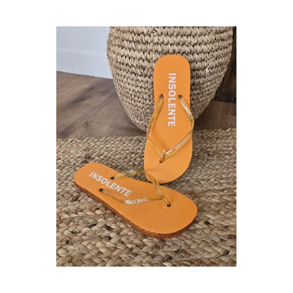 Tongs à paillettes Insolente orange