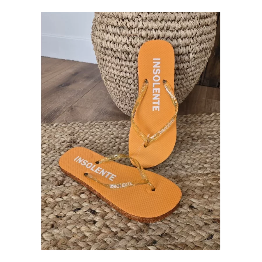 Tongs à paillettes Insolente orange