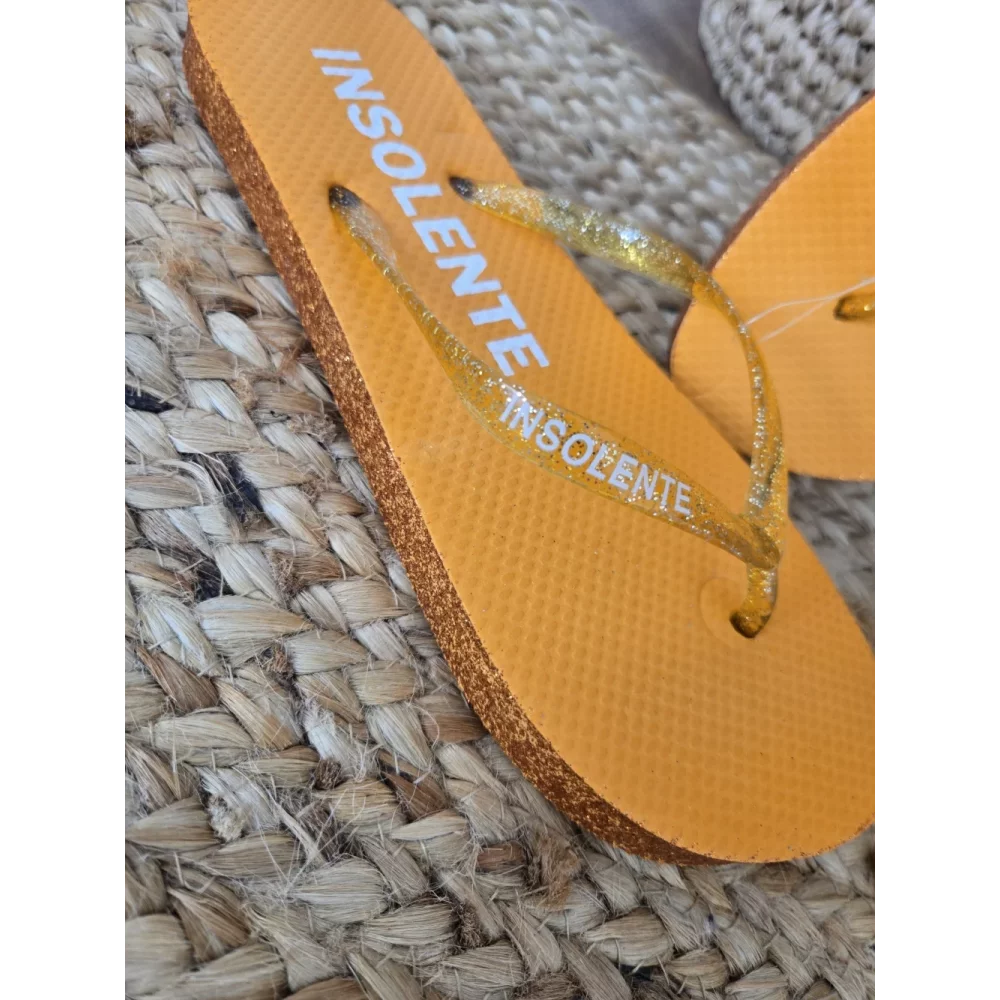 Tongs à paillettes Insolente orange