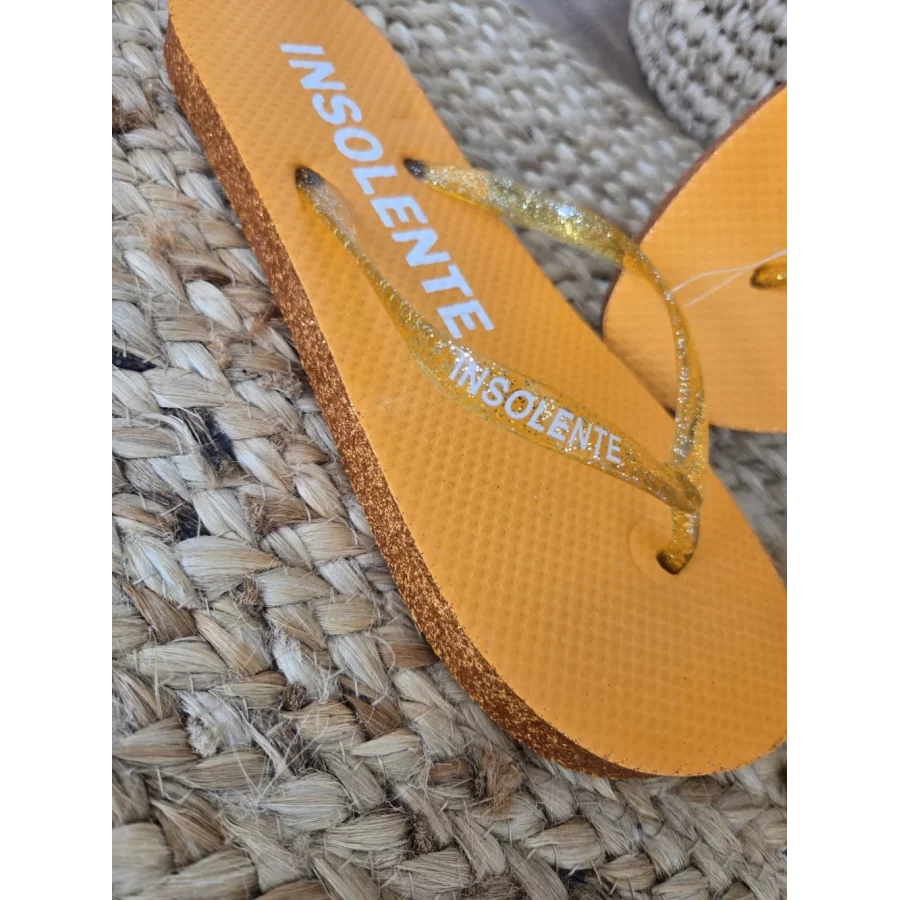 Tongs à paillettes Insolente orange