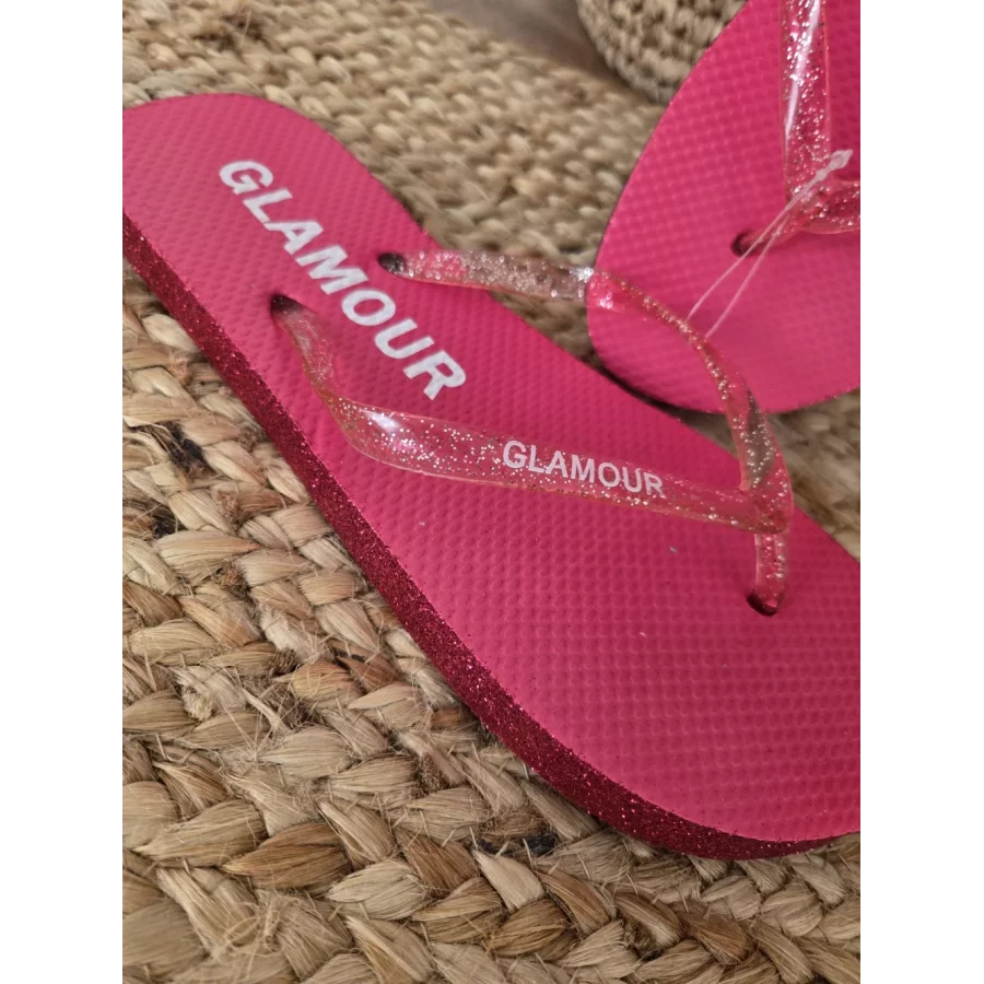 Tongs à paillettes Glamour fuchsia