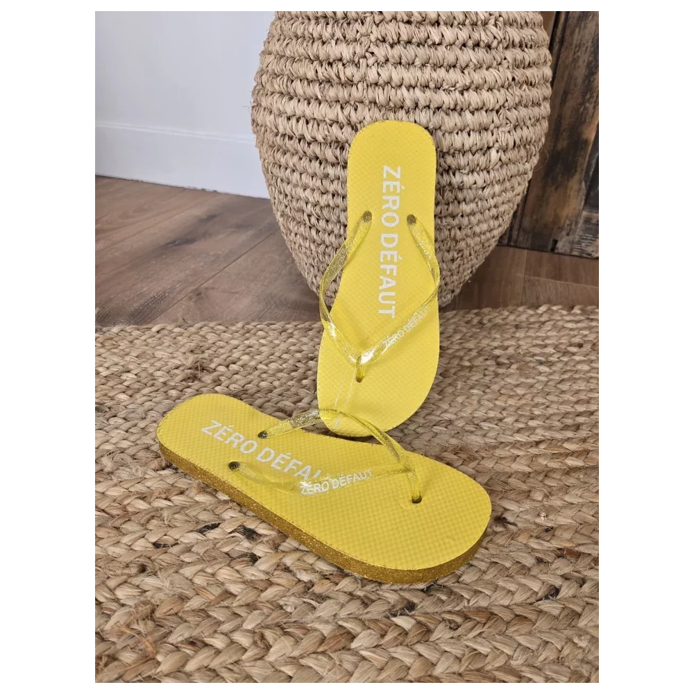 Tongs à paillettes Zero Defaut jaune