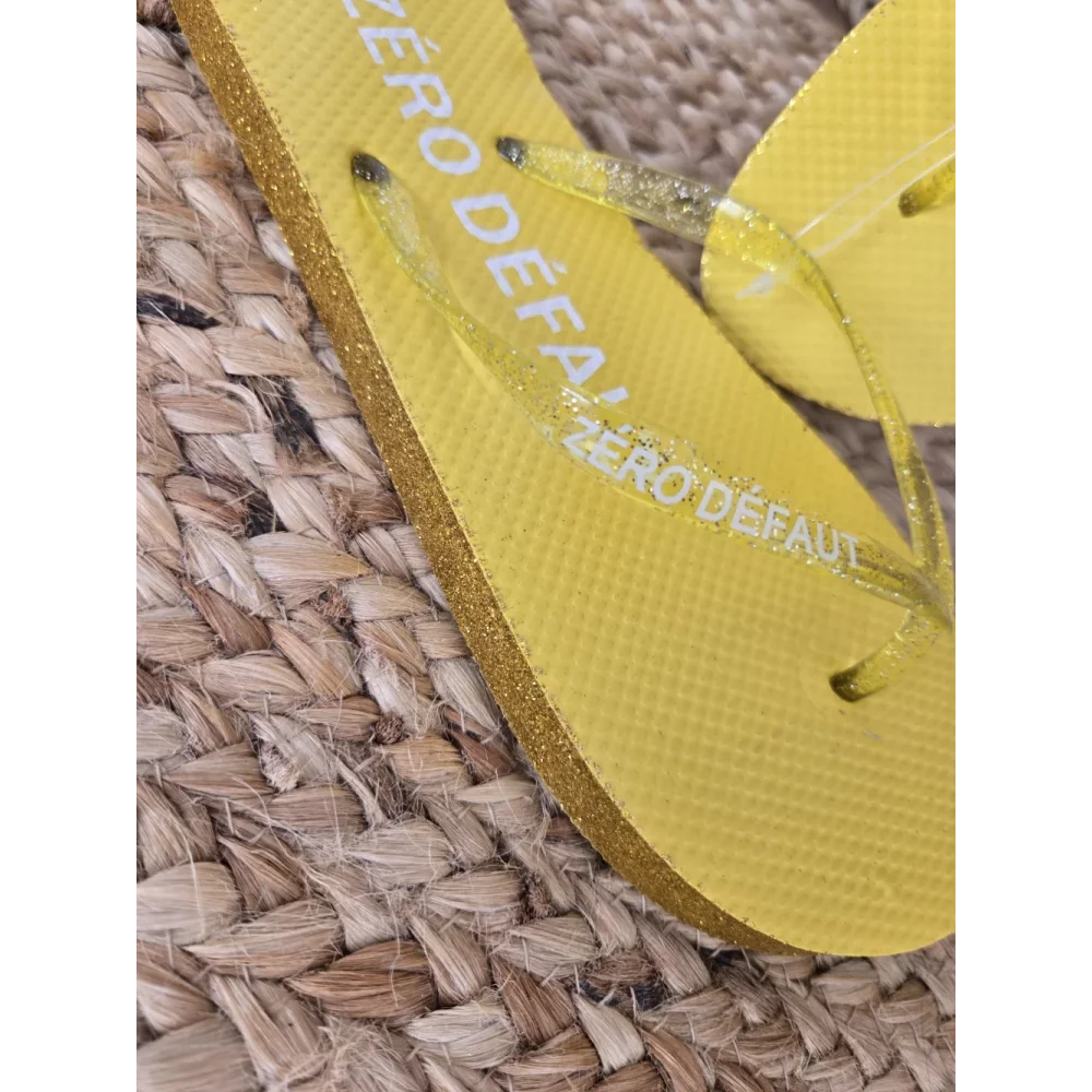 Tongs à paillettes Zero Defaut jaune