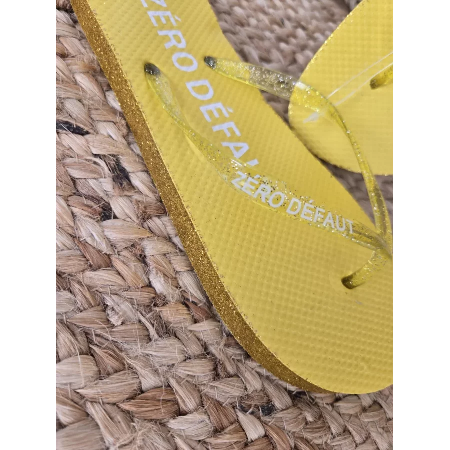 Tongs à paillettes Zero Defaut jaune