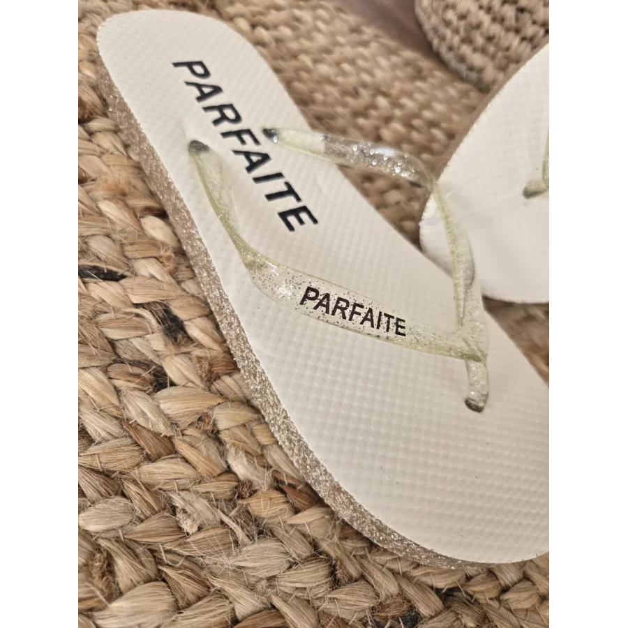 Tongs à paillettes Parfaite beige