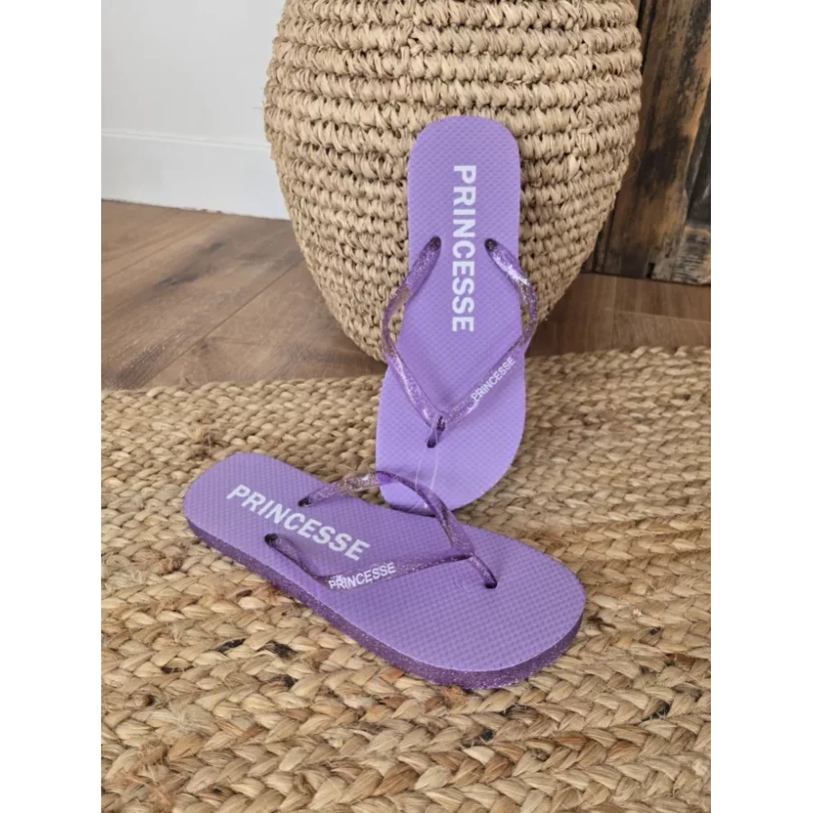 Tongs à paillettes Princesse Lilas