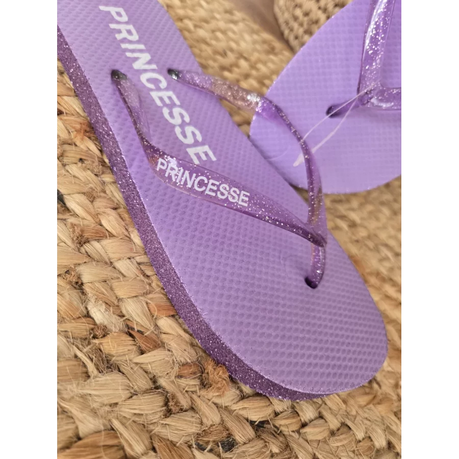 Tongs à paillettes Princesse Lilas