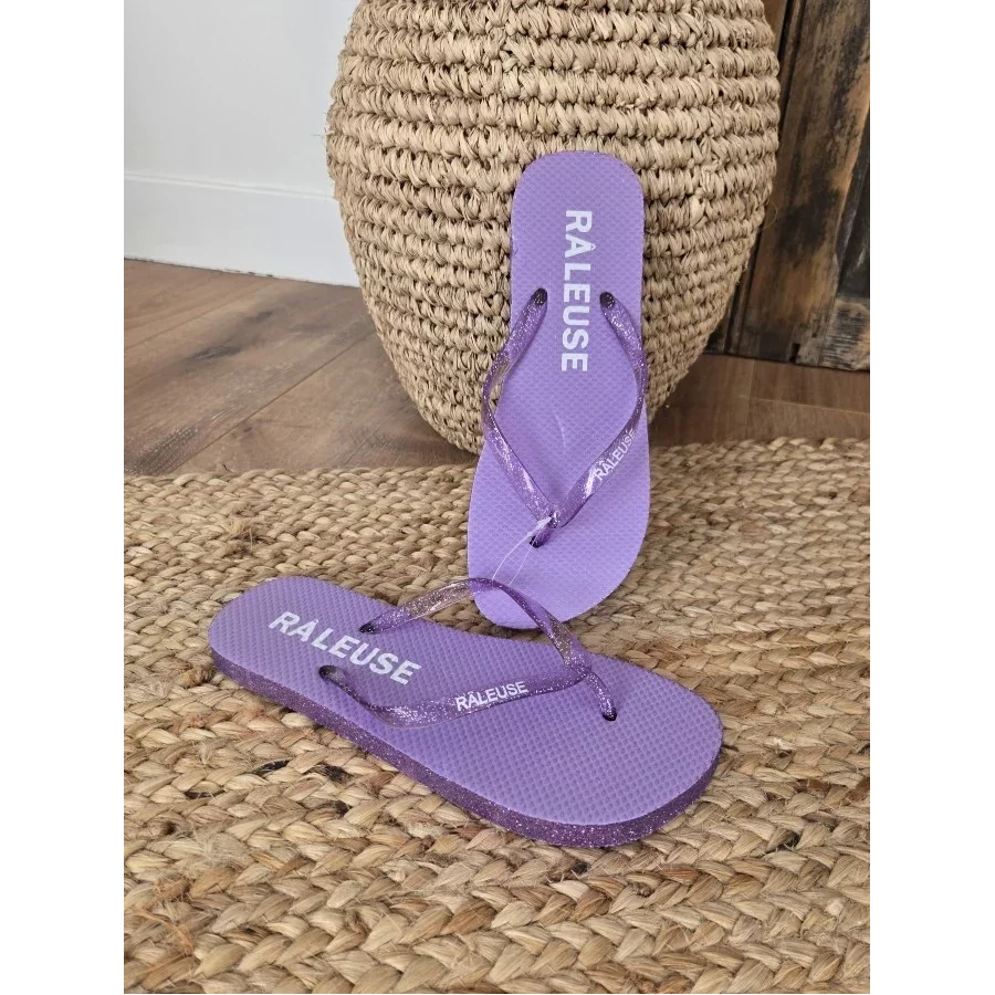 Tongs à paillettes Raleuse lilas