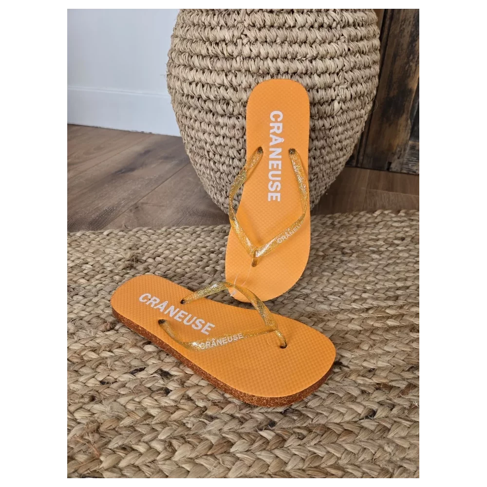 Tongs à paillettes Craneuse orange