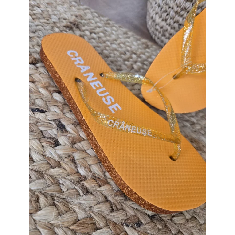 Tongs à paillettes Craneuse orange