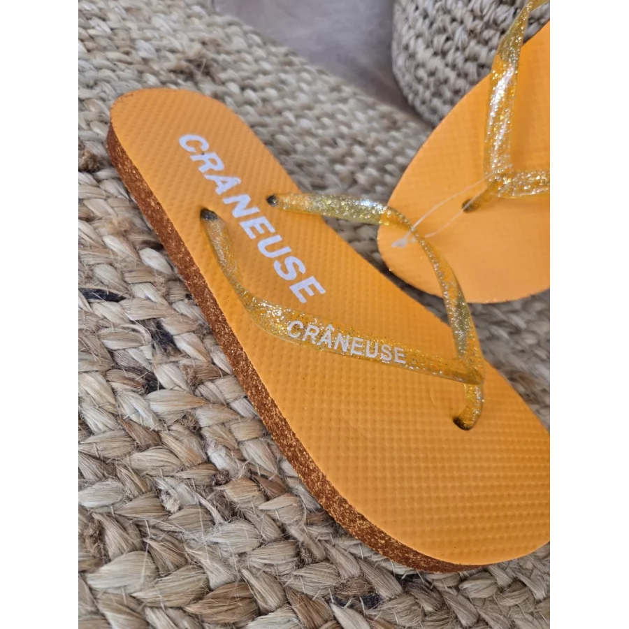 Tongs à paillettes Craneuse orange