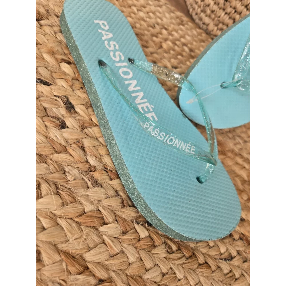Tongs à paillettes Passionnée bleu