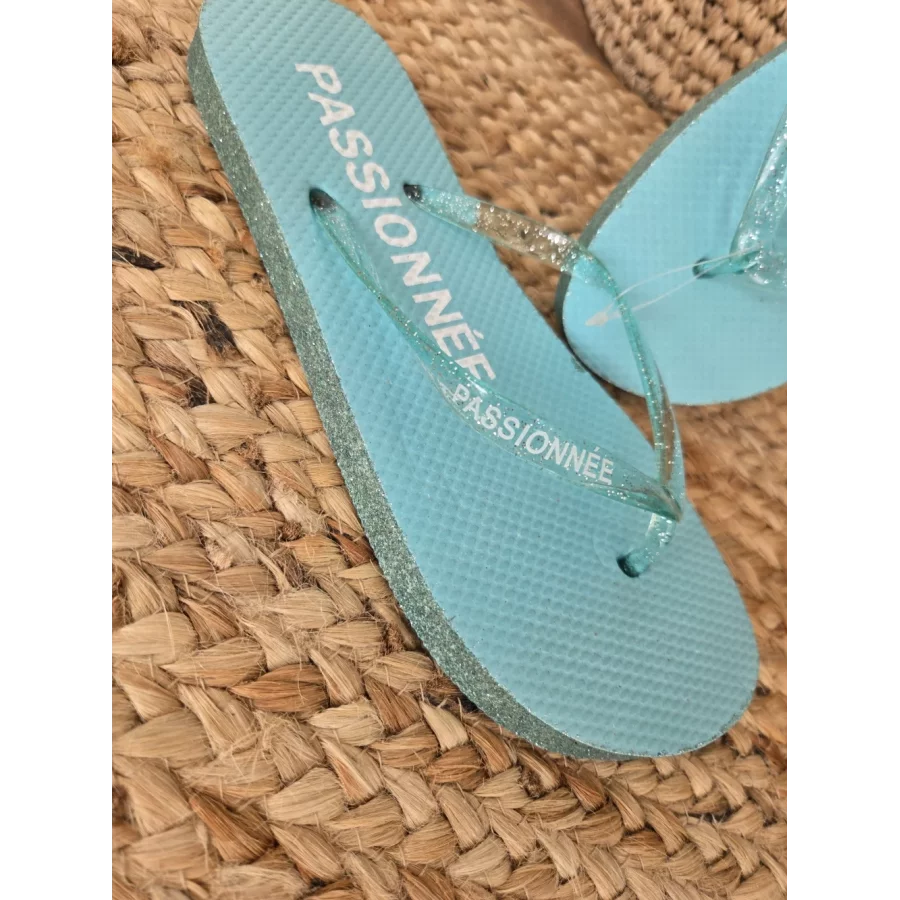 Tongs à paillettes Passionnée bleu