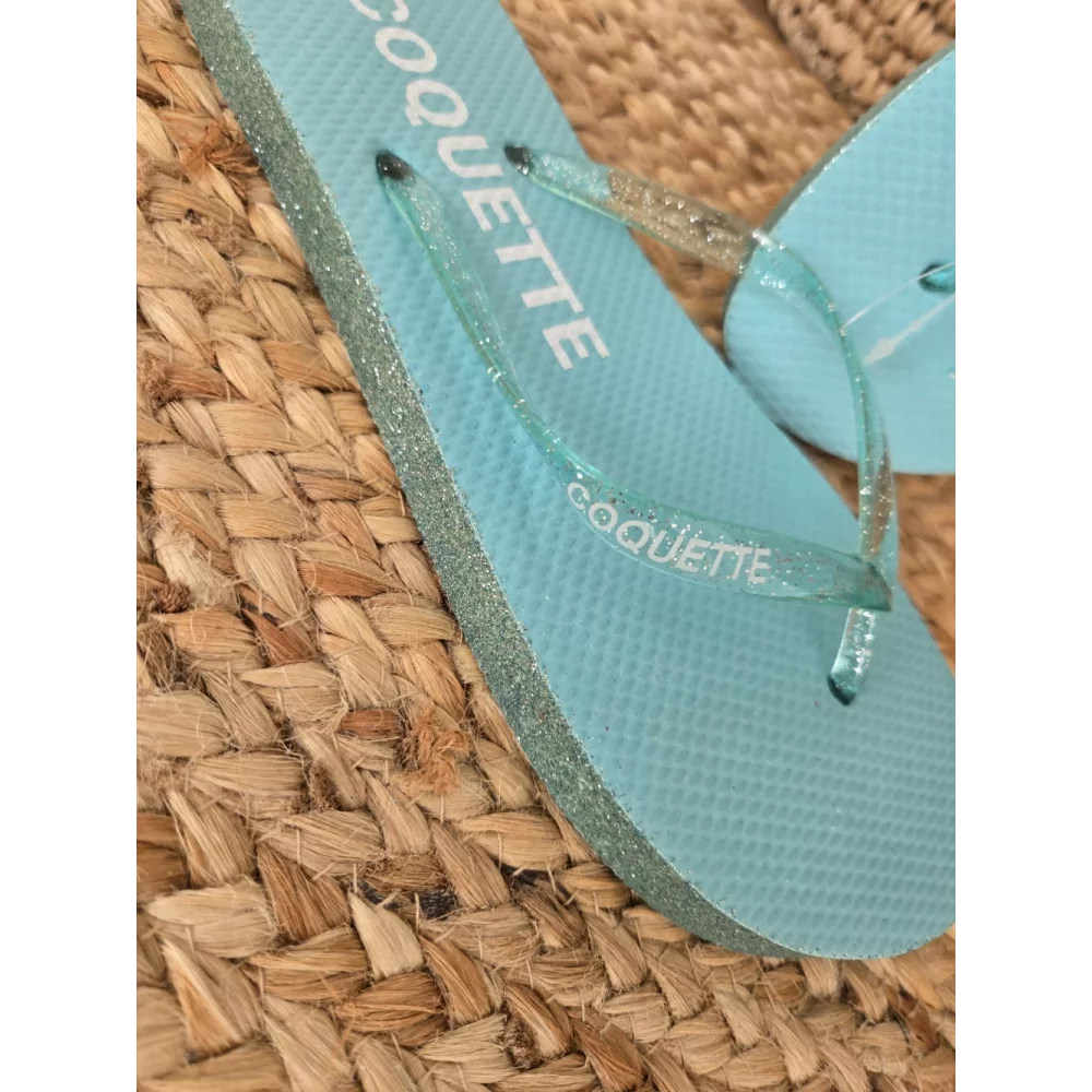 Tongs à paillettes Coquette bleu