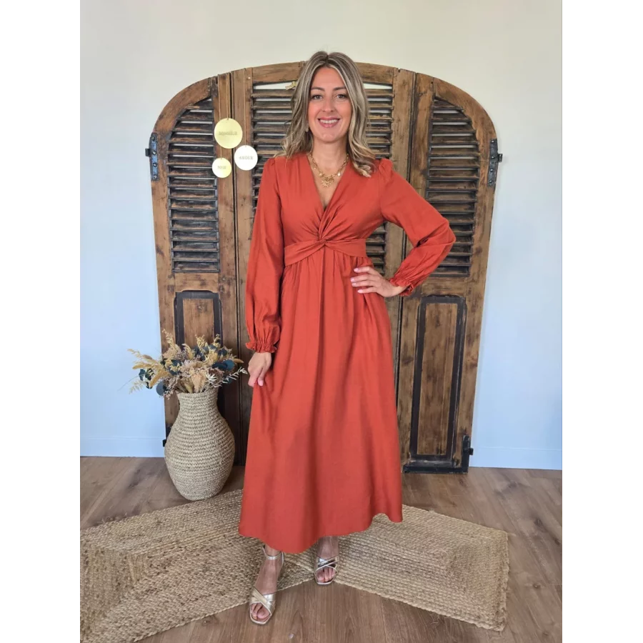 Robe longue Joanne rouille
